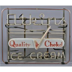 Atkins Ice Cream Neon Sign w/ “Quality Checked”.