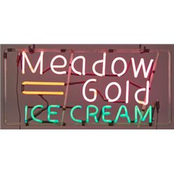 Meadow Gold Ice Cream Neon Sign.