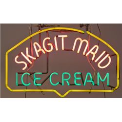 Skagit Maid Ice Cream Neon Sign.