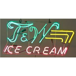 T & W Ice Cream Neon Sign.