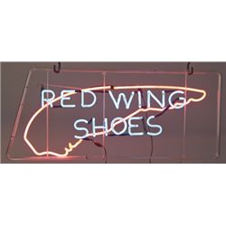 Red Wing Shoes Neon Sign 35-1/2” x 14-1/2”.