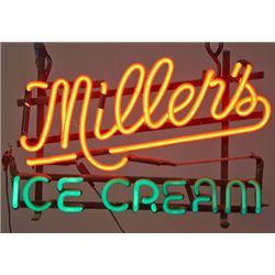 Miller’s Ice Cream Neon Sign.