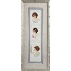 American Beauty 1915 Litho. Calendar In Frame.