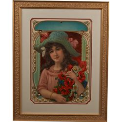 “Summer Blooms” Embossed Die-Cut Litho. Cardboard.