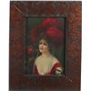 Image 1 : Pretty Debutante Lady In Victorian Style Red Clothing.