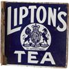 Image 1 : Lipton’s Tea Double-Sided Porcelain Flange Sign.