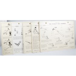 Set Of 5 Vintage Stanley Tools Cardboard School House.