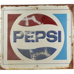 Pepsi Self-Framed Embossed Tin Sign.