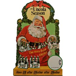 7-Up “It’s Uncola Season” Santa Clause Christmas Die-Cu