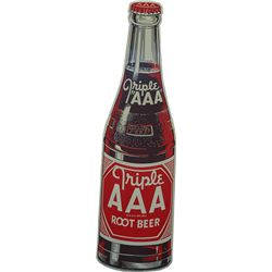 Triple “AAA” Root Beer Soda Embossed Die-Cut Tin.