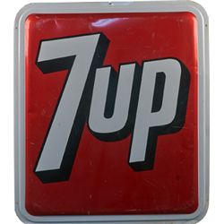 7 Up Embossed Tin Sign.