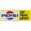 Image 1 : Pepsi “Say Pepsi, Please” Embossed Self-Framed Tin Sign
