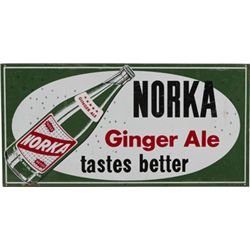 Norka Ginger Ale Tin Advertisement Sign.