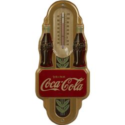 Coca Cola Deco Style Tin Advertisement Thermometer.