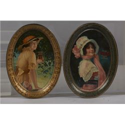 Lot Of 2 Coca Cola Tin Advertisement Tip Trays.