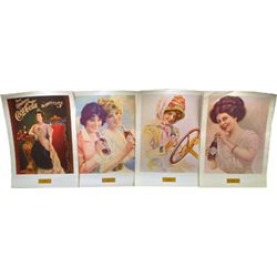 Lot Of 4 Coca Cola Calendar Girl Prints.