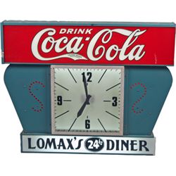 Drink Coca-Cola Lomax’s 24 Hr Diner Light-Up Clock Sign