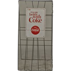 Coca Cola Metal Screen Door Protector w/Porcelain Sign.
