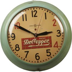 Dr. Pepper GE Metal Framed Wall Clock.
