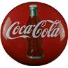 Image 1 : Coca Cola Round Red Porcelain Button Sign.