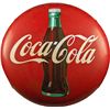 Image 1 : Coca Cola Round Red Tin Button Advertising Sign.