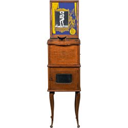 Coin-Op Mutoscope Oak Upright Drop Card Viewer.