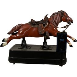 25 Cent Coin-Op Horse Kiddie Ride w/Leather Saddle.