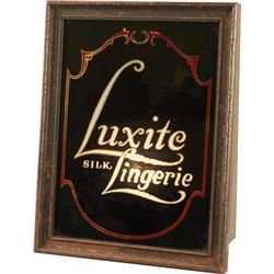 “Luxite Silk Lingerie” Glass Light-Up Counter top Sign.