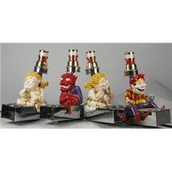 Lot Of 4 Figural Light-Up Slot Machine Toppers.