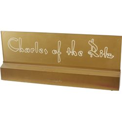 “Charles of the Ritz” Glass Light-Up Countertop Sign.