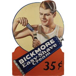 Bickmore Easy-Shave Cream 35 Cent Cardboard Ad Sign.