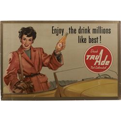 Tru Ade Cardboard Advertising Sign.