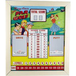Chicago Coin’s Super Par Golf Pinball Backglass In Fram
