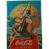Image 1 : Coca Cola Tin Advertisement On Cardboard Backing.