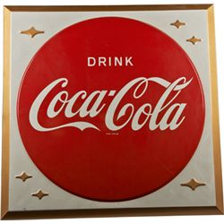 Drink Coca Cola Self-Framed Metal Advertising Sign.