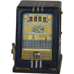 1 Cent Daval MFG. Lucky Smokes 4-Reel Countertop.