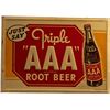 Image 1 : Triple AAA Root Beer Embossed Self-Framed Tin Sign.