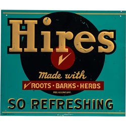 Hires Root Beer Embossed Tin Sign.