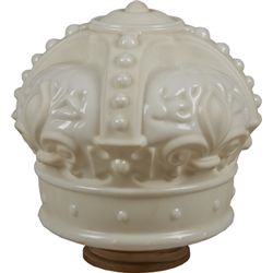 Royalty Crown Embossed Milk Glass Pump Globe 17”h.