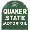 Image 1 : Quaker State Motor Oil Double-Sided Curved Sign.