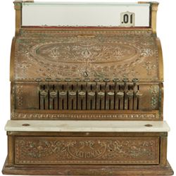 National Cash Register Red Brass Countertop Model 332.