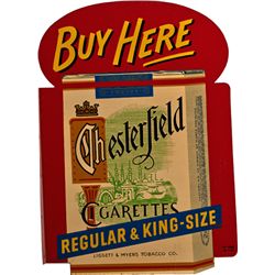 Chesterfield Cigarettes Double-Sided Metal Flange Sign.