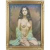 Image 1 : Nude Brunette Print By Vincent In Fancy Gold Frame.