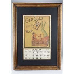 Old Gold Victorian Pin Up Advertisement Calendar.