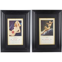 Lot Of 2 Framed Pin Up Calendars.