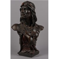 Hiawatha Cigar Store Indian Countertop Bust Statue.