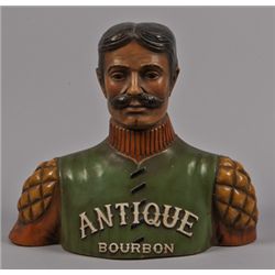 Antique Bourbon Countertop Advertising Bust Statue.