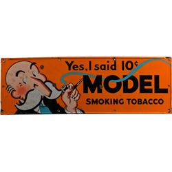Model Tobacco Self-Framed Porcelain Advertisement Sign.