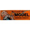 Image 1 : Model Tobacco Self-Framed Porcelain Advertisement Sign.