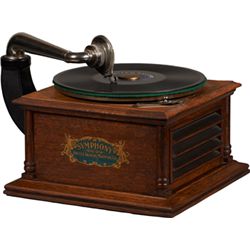 Symphony Wood Tabletop Phonograph Record Player.